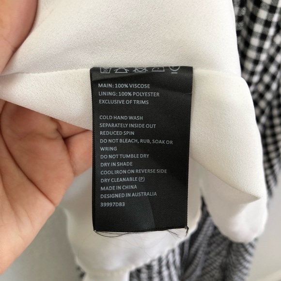 Bardot Asymmetrical Wrap Dress Gingham Size M/8 - Picture 6 of 7